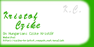 kristof czike business card